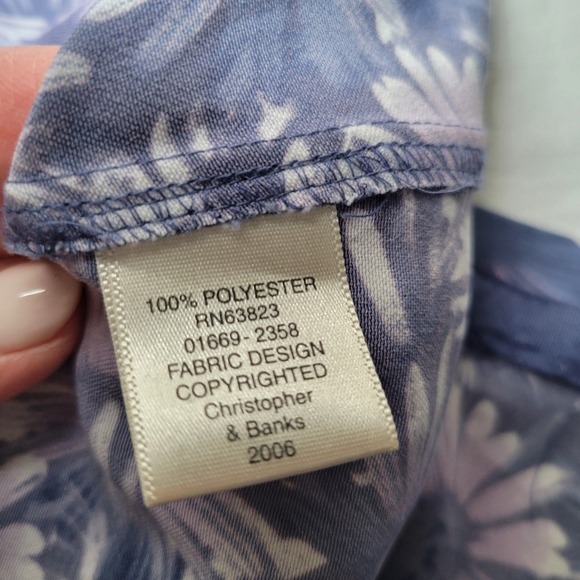 Vintage Panel Maxi Skirt Blue/Lavender Floral Side Zip Size 8 Cottagecore - Picture 6 of 9